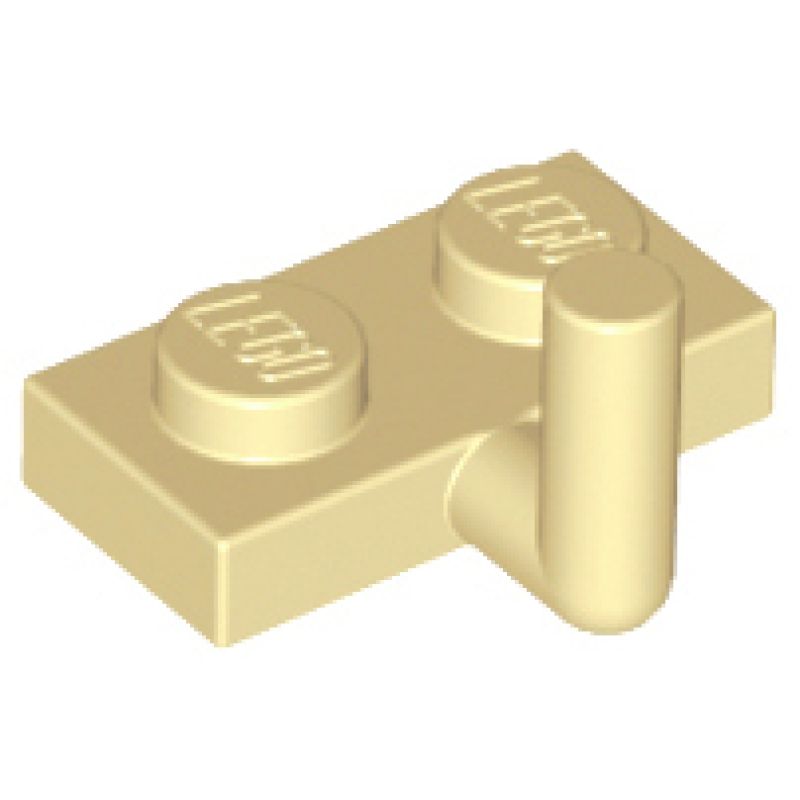 Plaat, Aangepast 1x2 met opstaande pin Tan